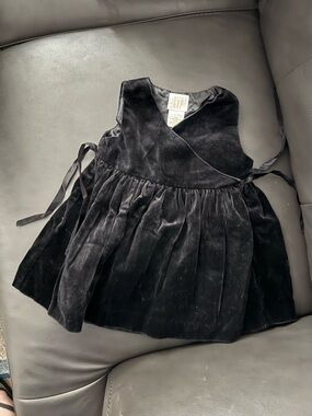 Vintage 1998 Baby Gap Dress Black Velvet Girl 6-12 Months